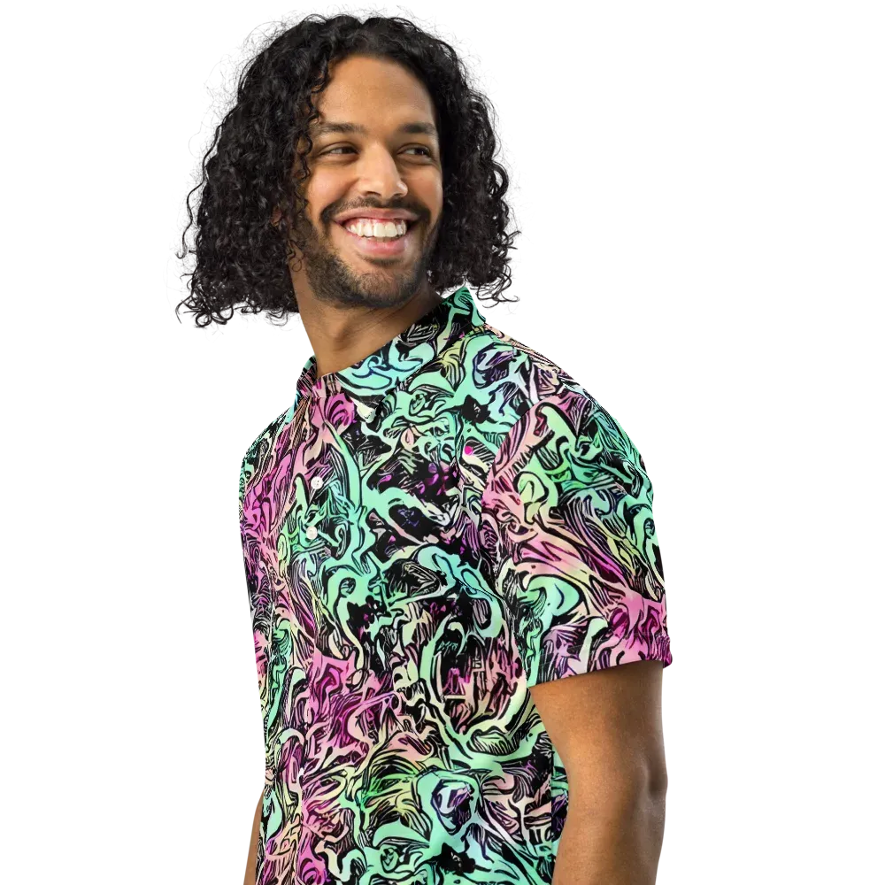 Pastel Voltage on Men's Slim Fit Polo Shirt — Left Front