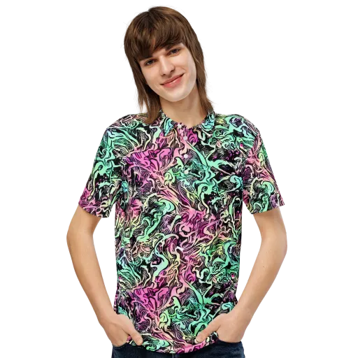 Pastel Voltage on a Men's Slim Fit Polo Shirt