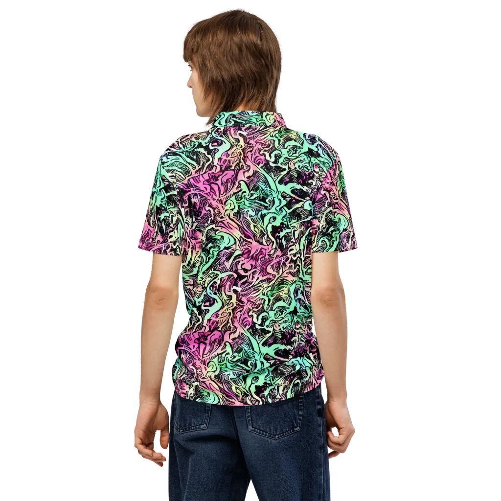 Pastel Voltage on Men's Slim Fit Polo Shirt — Back