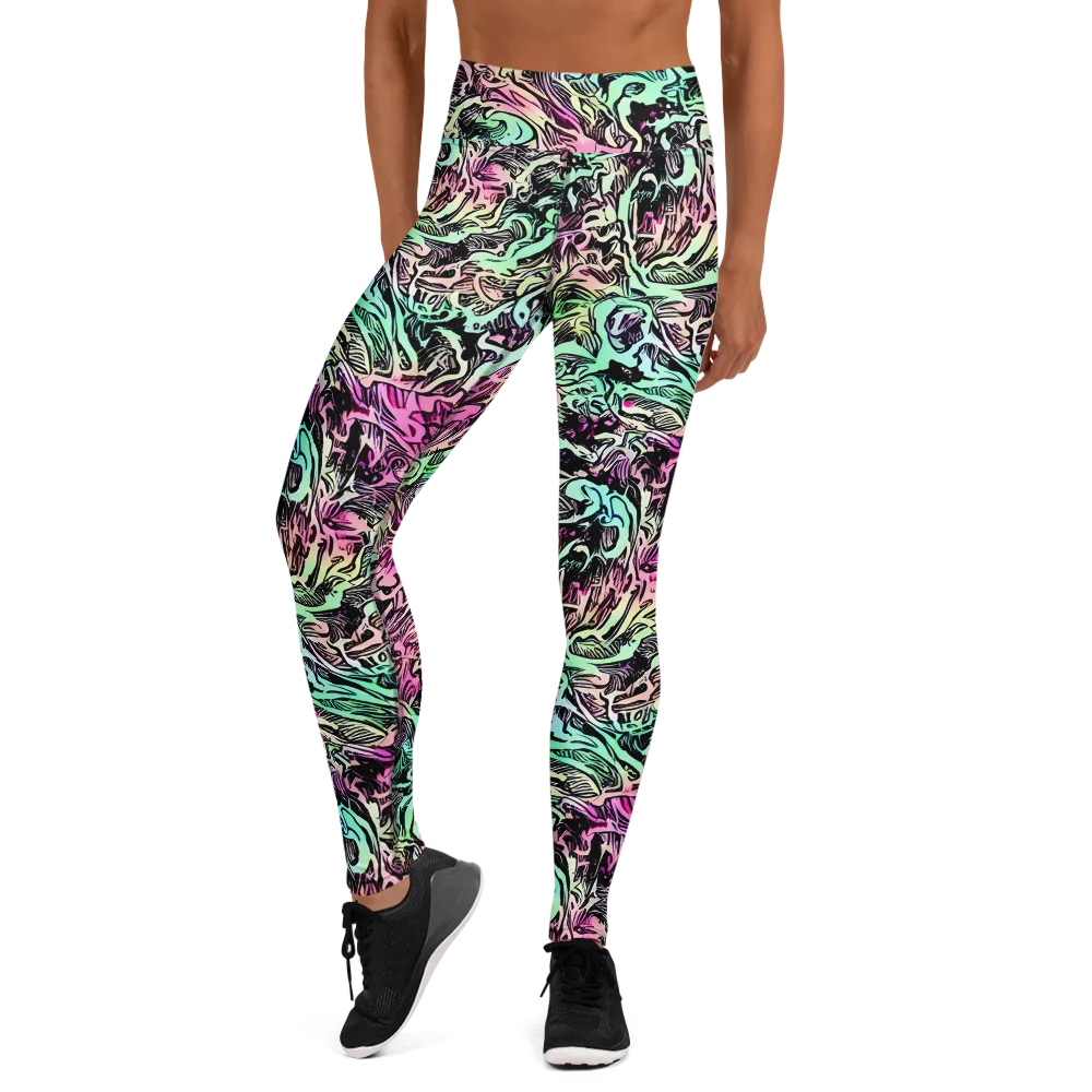 Pastel Voltage on Yoga Leggings — Front