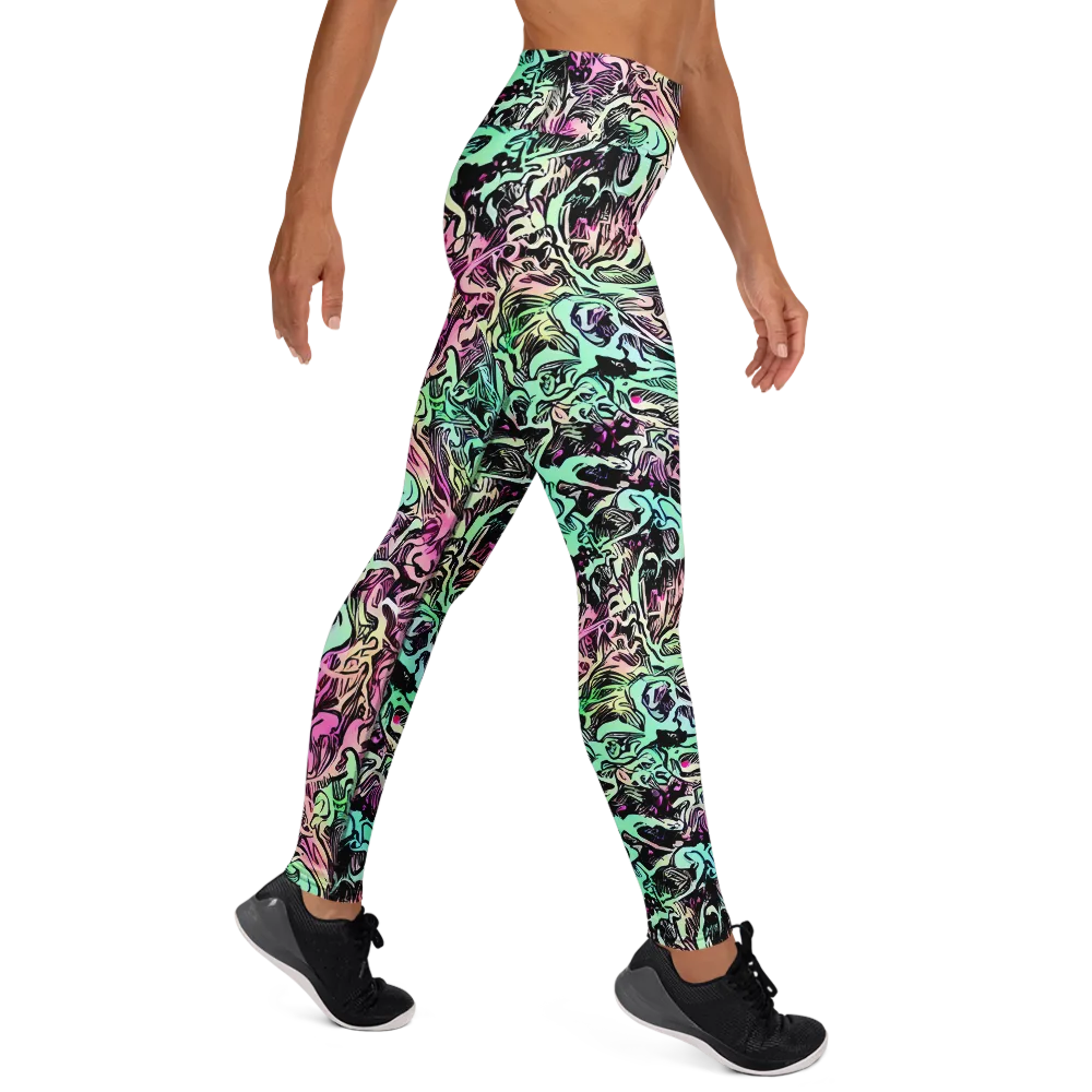 Pastel Voltage on Yoga Leggings — Right