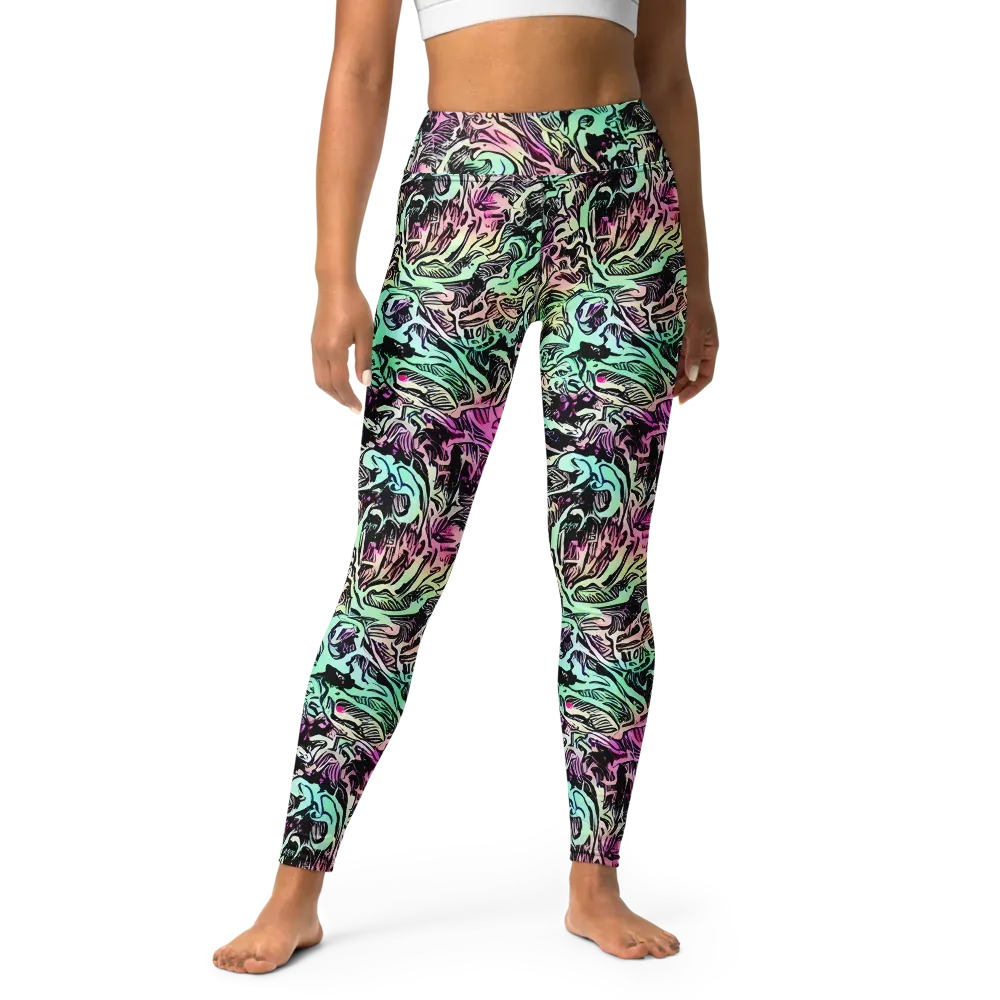 Pastel Voltage on Yoga Leggings — Front