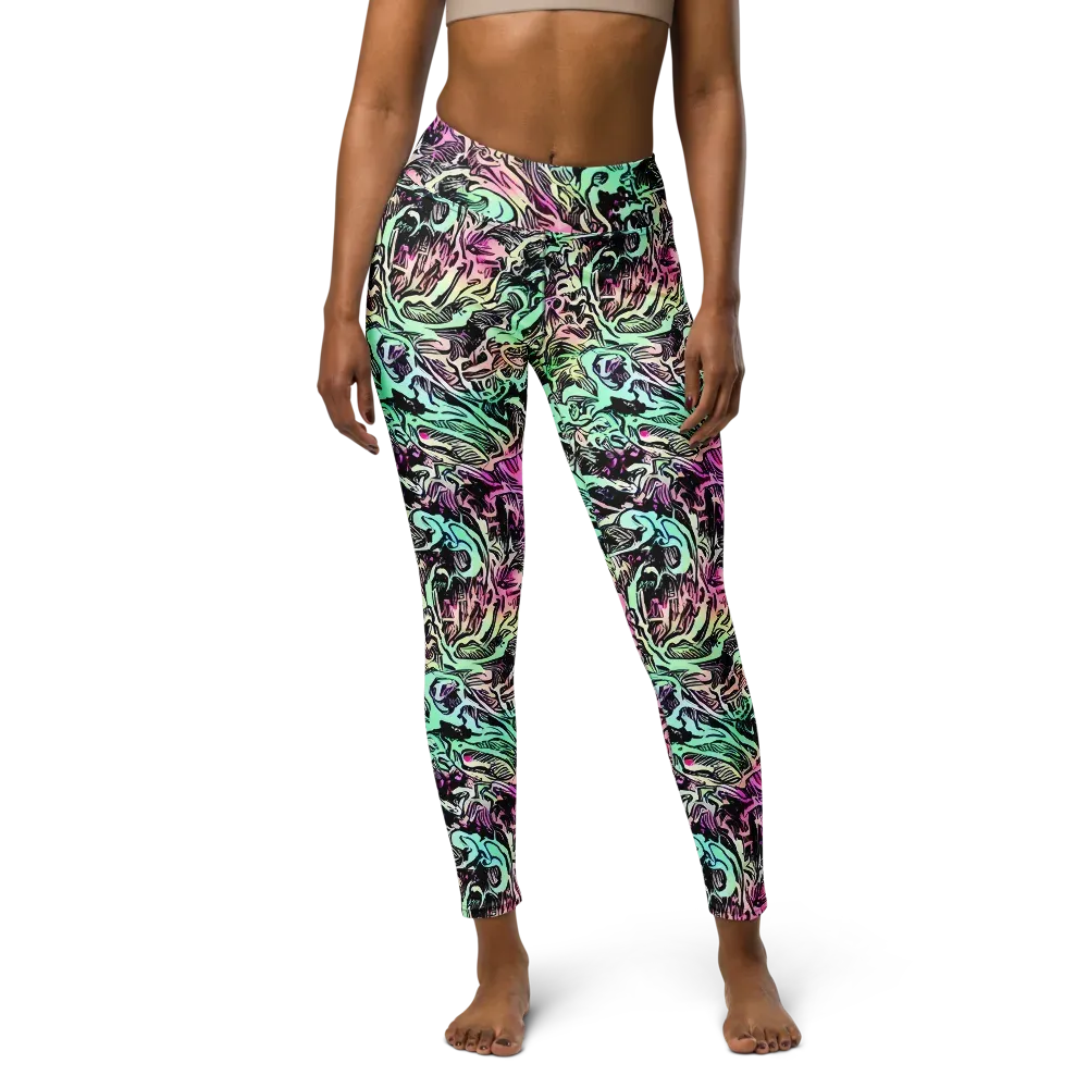 Pastel Voltage on Yoga Leggings — Front
