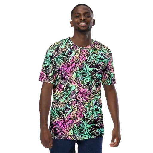 Pastel Voltage on a Men's Crew Neck T-Shirt