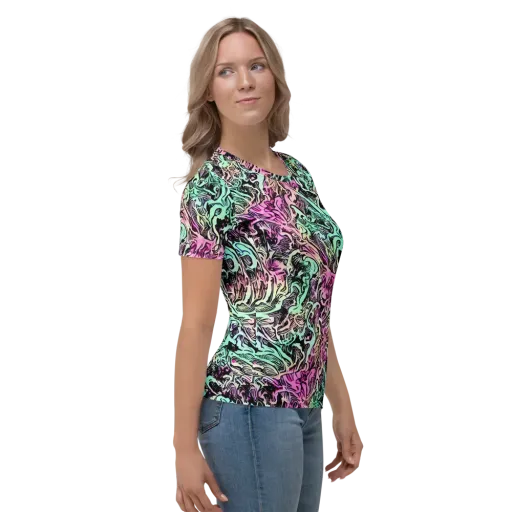 Pastel Voltage on a Women's Crew Neck T-Shirt