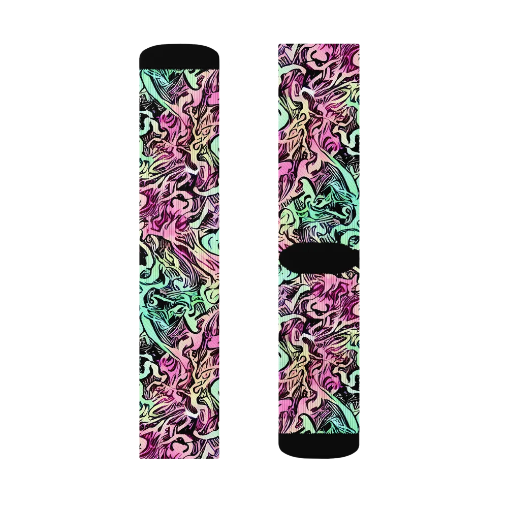 Pastel Voltage on Socks — Right Sock