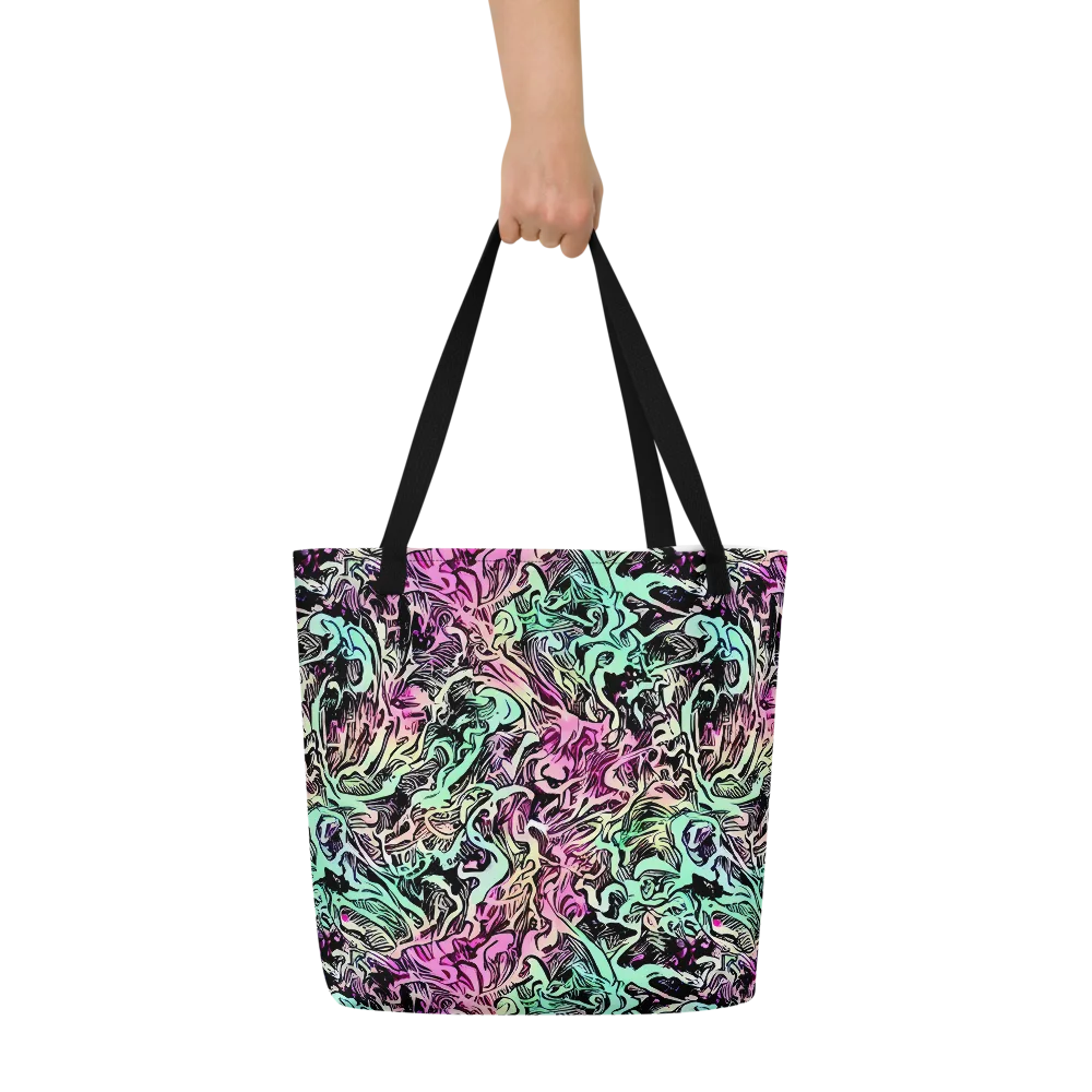 Pastel Voltage on Large Tote Bag W/ Pocket — Front