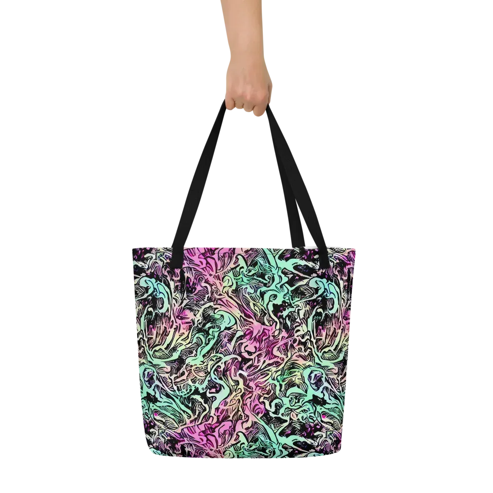 Pastel Voltage on Large Tote Bag W/ Pocket — Front