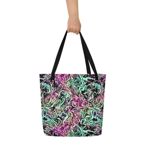 Pastel Voltage on a Large Tote Bag W/ Pocket