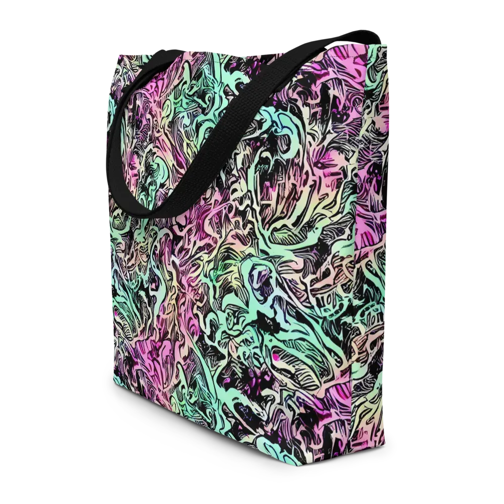 Pastel Voltage on Large Tote Bag W/ Pocket — Front
