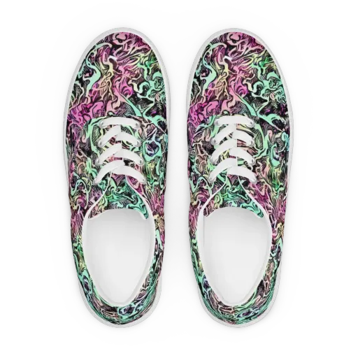 Pastel Voltage on a Men's Lace-Up Canvas Shoes