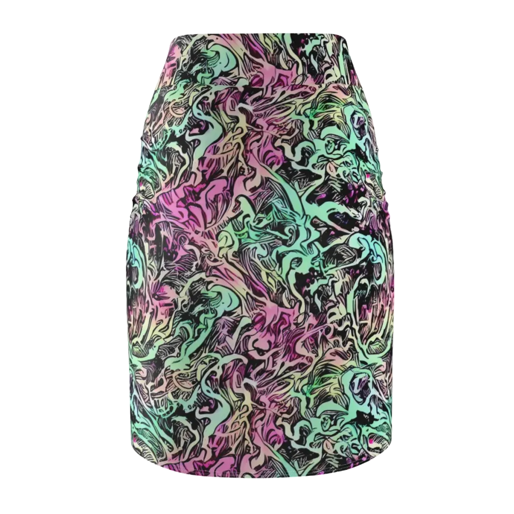 Pastel Voltage on Pencil Skirt — Back