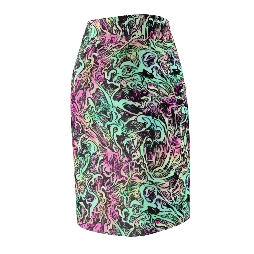 Pastel Voltage on Pencil Skirt — Back Side