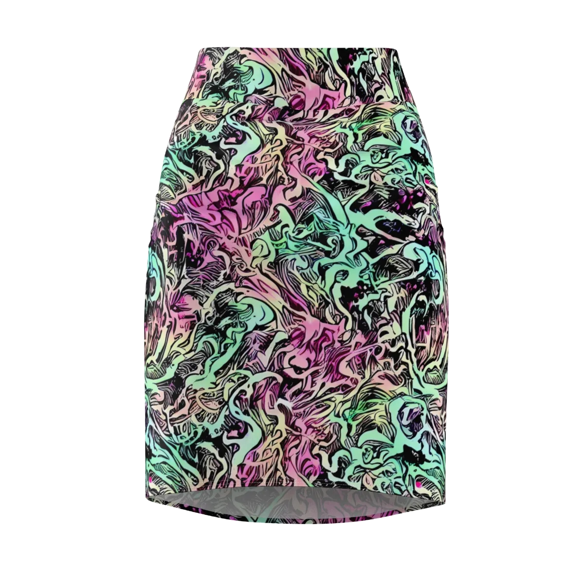 Pastel Voltage on Pencil Skirt — Front