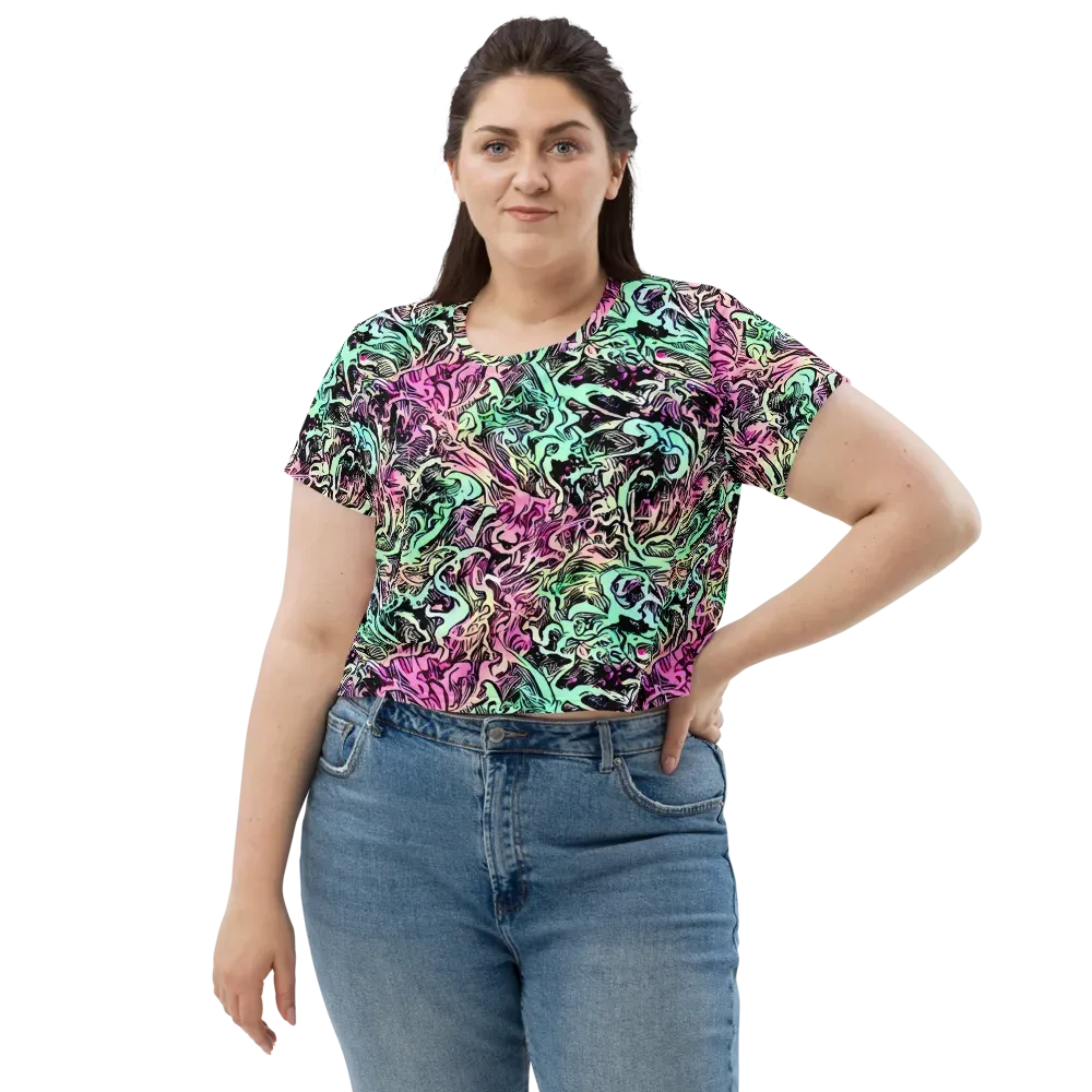 Pastel Voltage on Crop Tee — Front