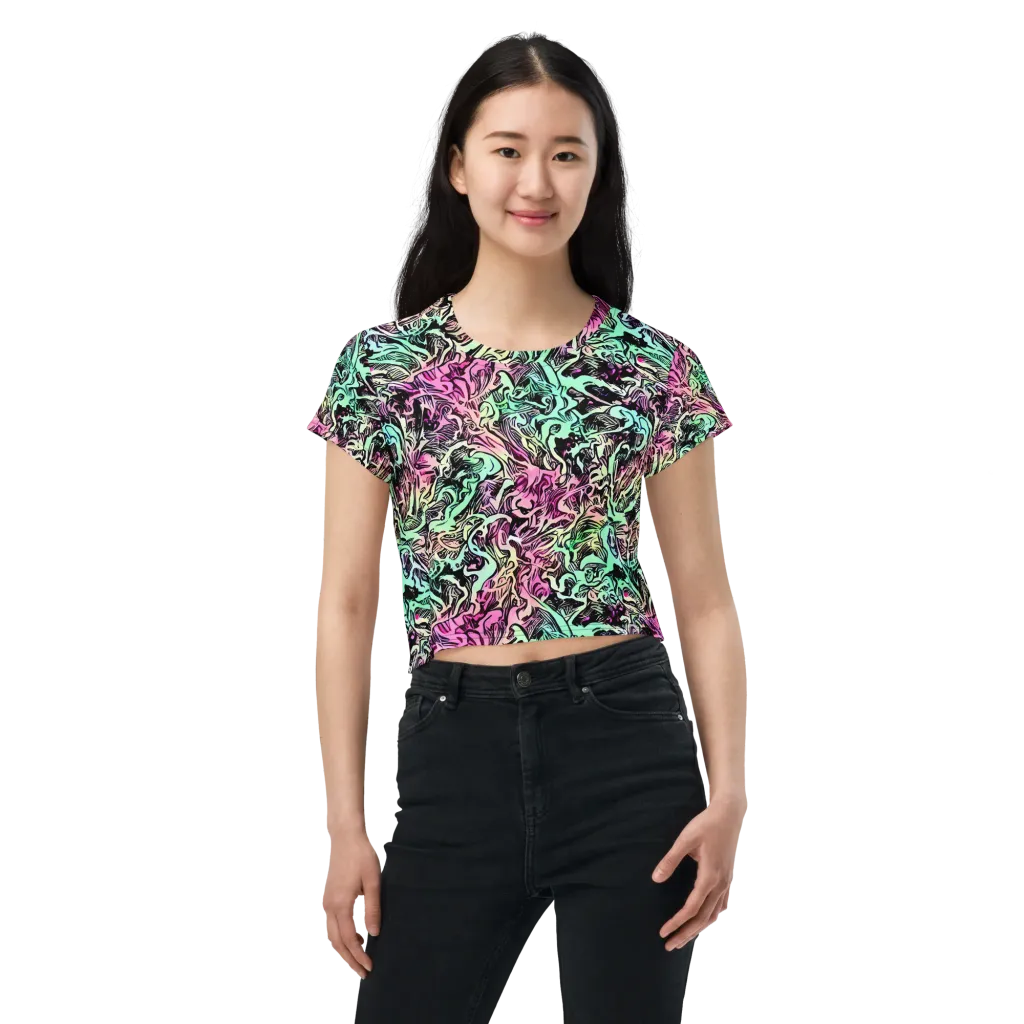 Pastel Voltage on Crop Tee — Front