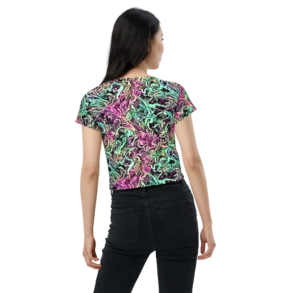 Pastel Voltage on Crop Tee — Back
