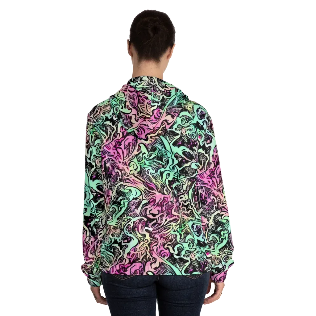Pastel Voltage on Women's Full-Zip Hoodie — Back On Person