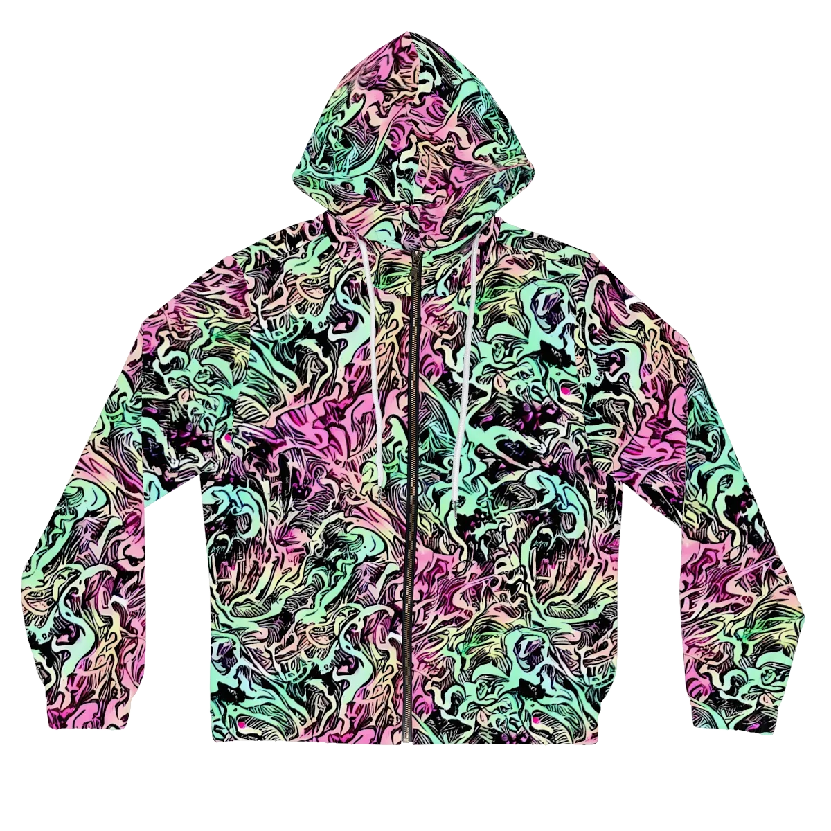 Pastel Voltage on Women's Full-Zip Hoodie — Front