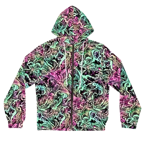 Pastel Voltage on a Women's Full-Zip Hoodie