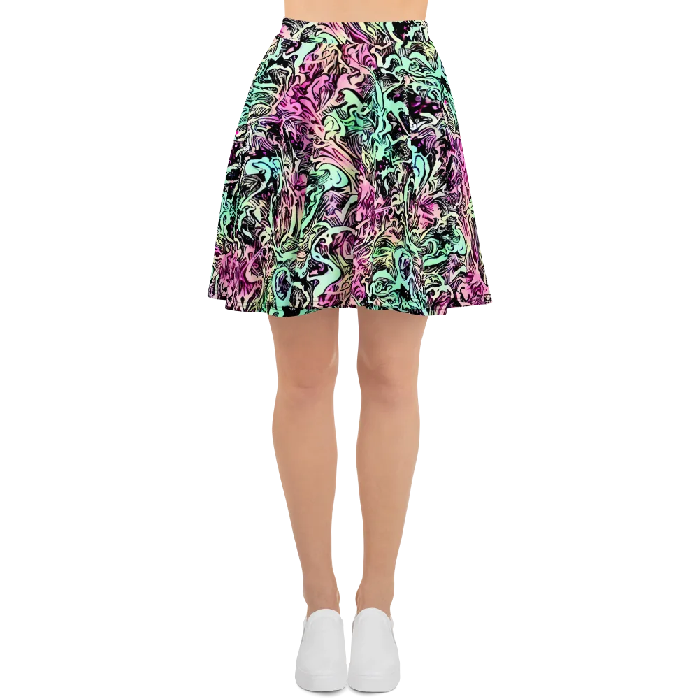 Pastel Voltage on Skater Skirt — Front