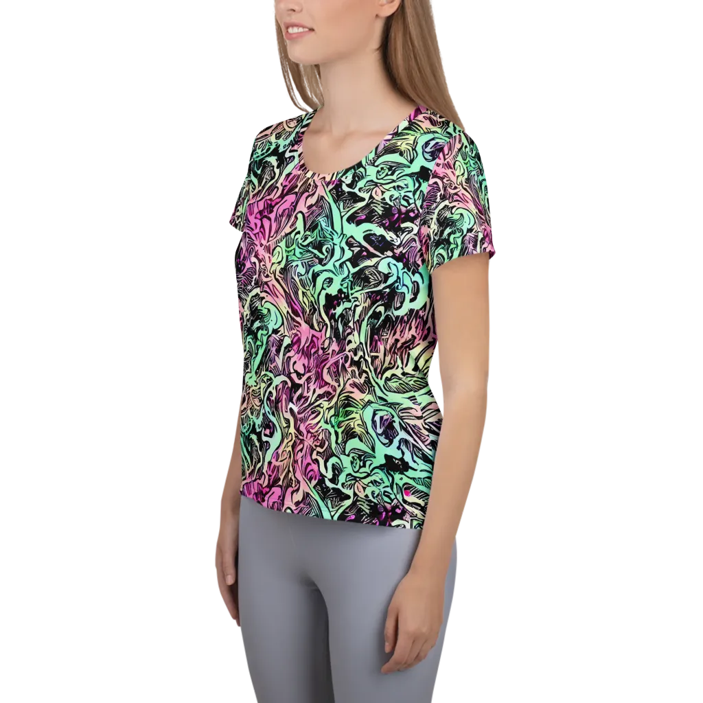 Pastel Voltage on Women's Athletic T-Shirt — Left