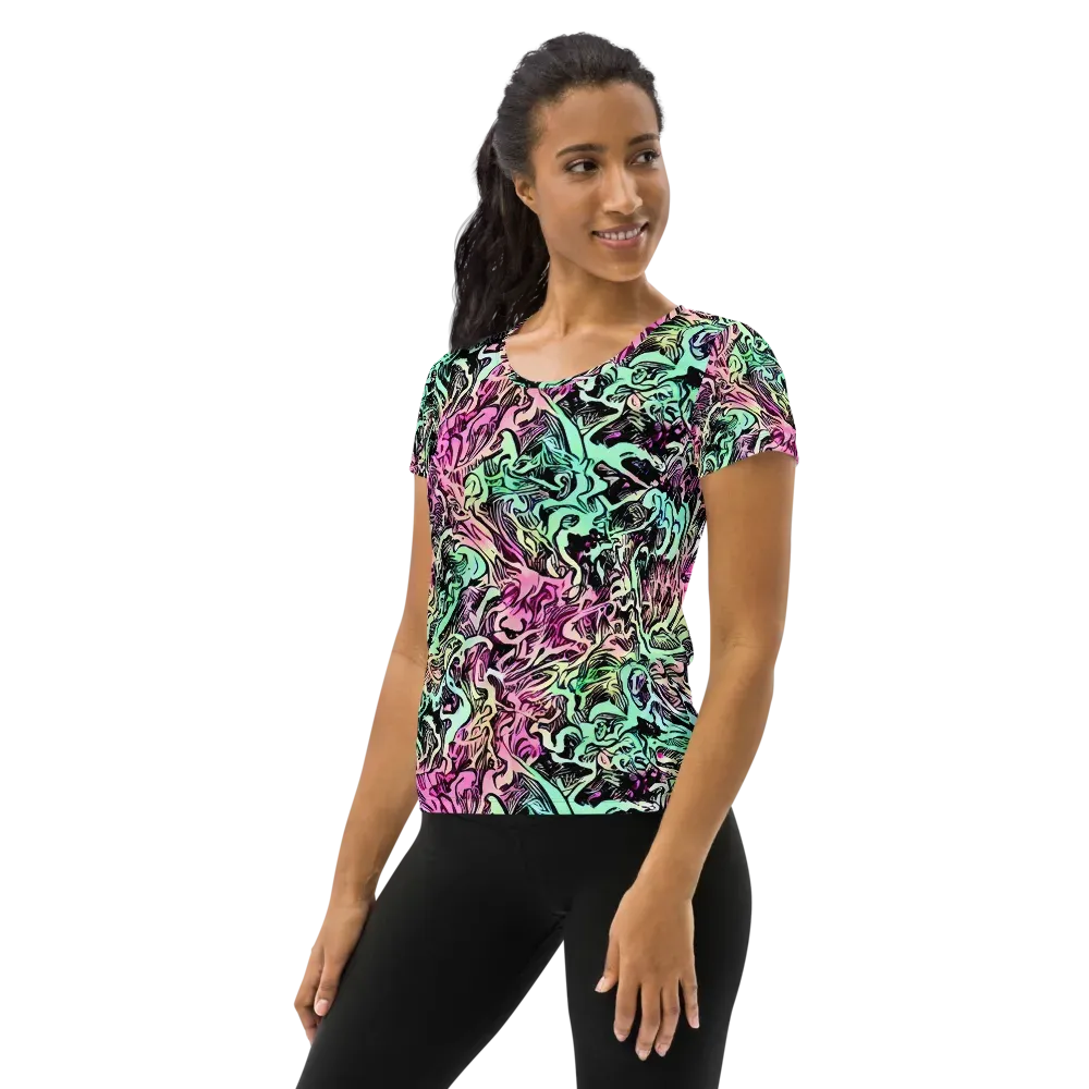 Pastel Voltage on Women's Athletic T-Shirt — Left