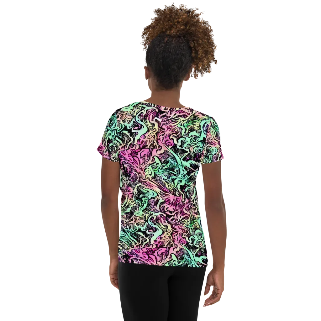 Pastel Voltage on Women's Athletic T-Shirt — Back