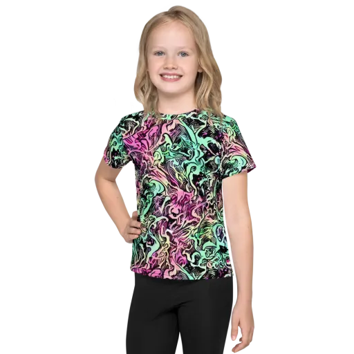 Pastel Voltage on a Kids Crew Neck T-Shirt