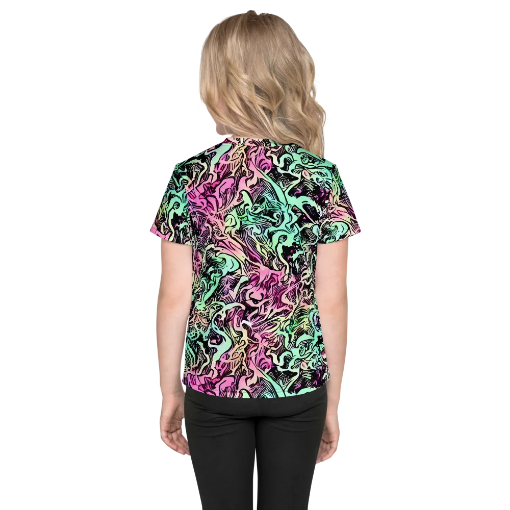 Pastel Voltage on Kids Crew Neck T-Shirt — Back