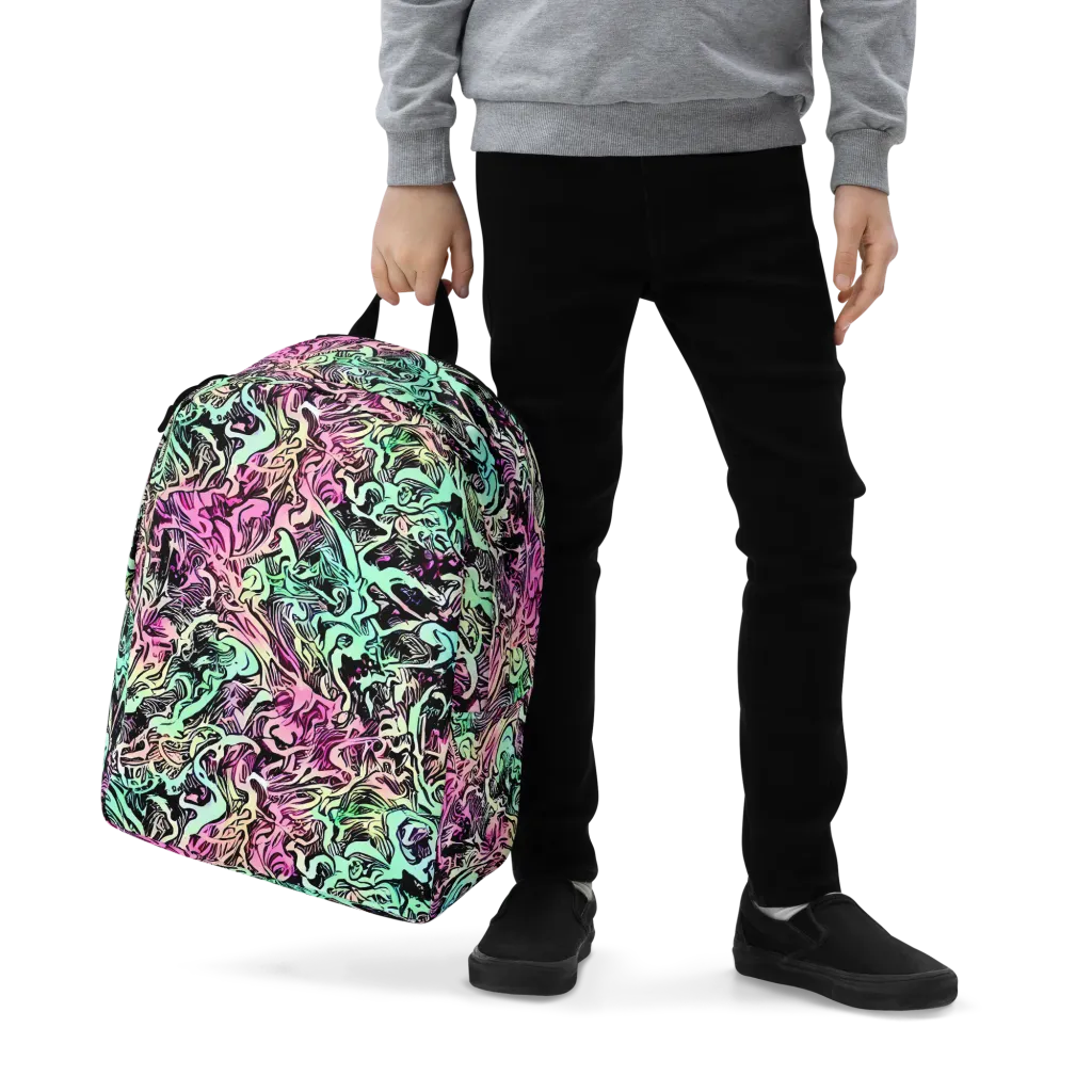 Pastel Voltage on Minimalist Backpack — Zoomed-in