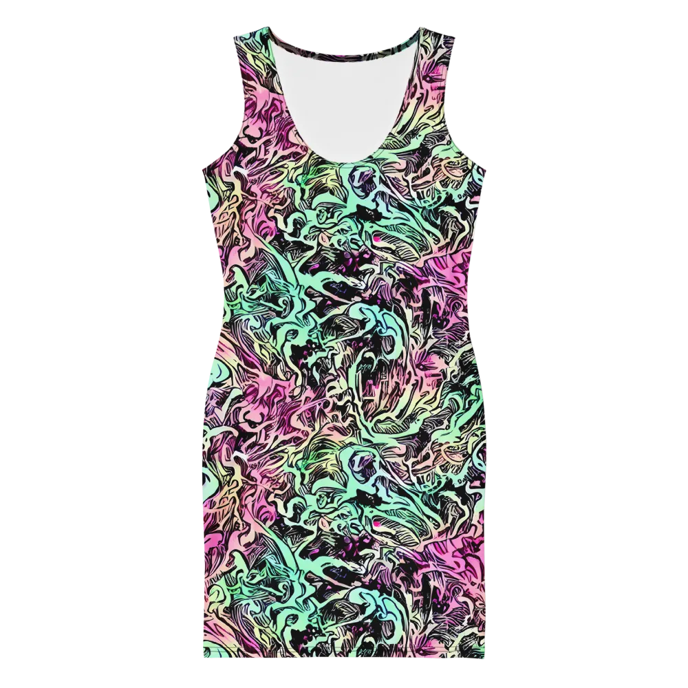 Pastel Voltage on Bodycon Dress — Front