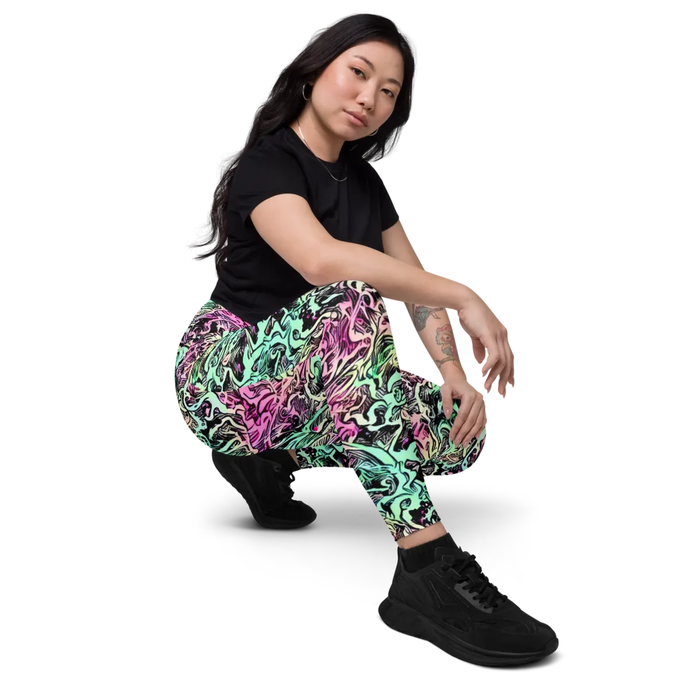 Pastel Voltage on Leggings with Pockets — Right Front