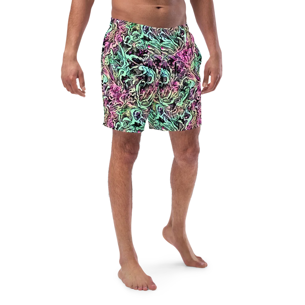 Pastel Voltage on Swim Trunks — Front