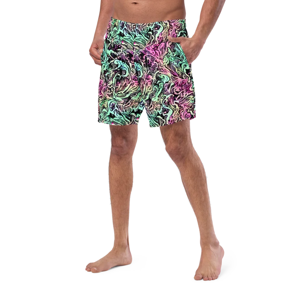 Pastel Voltage on Swim Trunks — Left Front