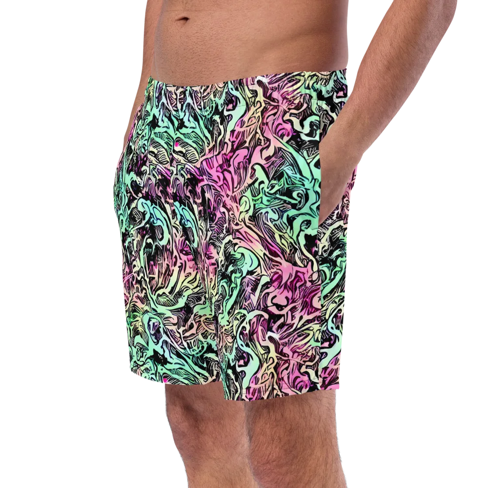 Pastel Voltage on Swim Trunks — Left Front