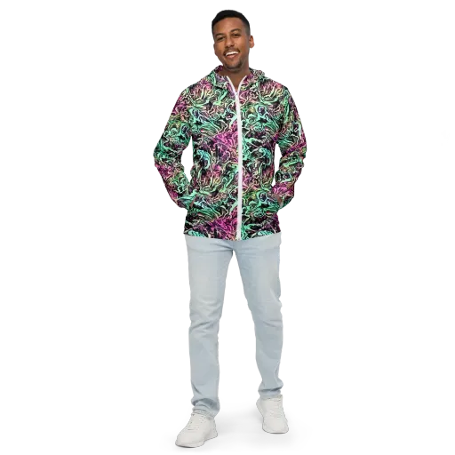 Pastel Voltage on a Men's Windbreaker