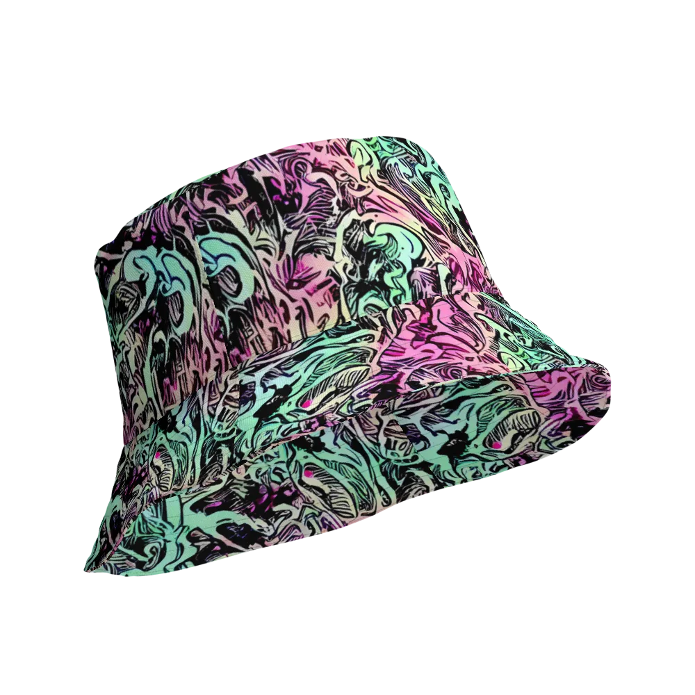 Pastel Voltage on Reversible Bucket Hat — Product details Outside