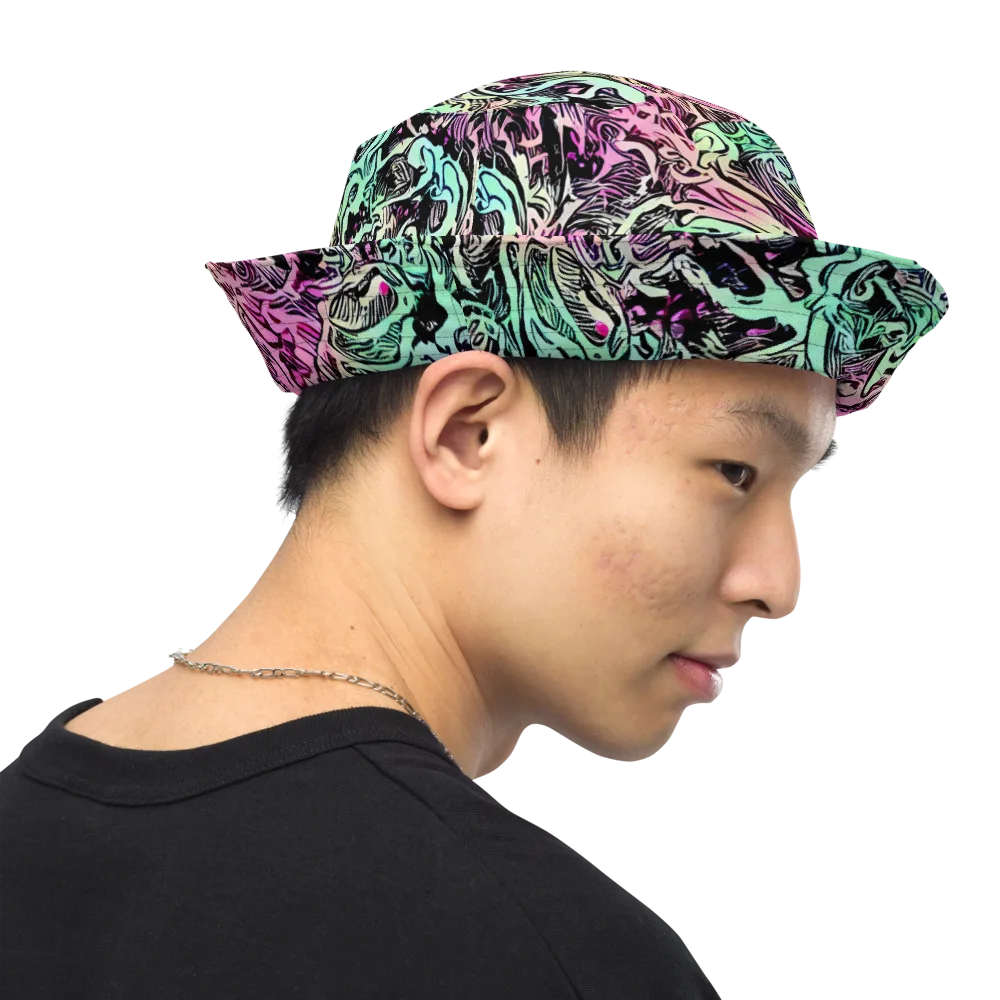 Pastel Voltage on Reversible Bucket Hat — Right Outside
