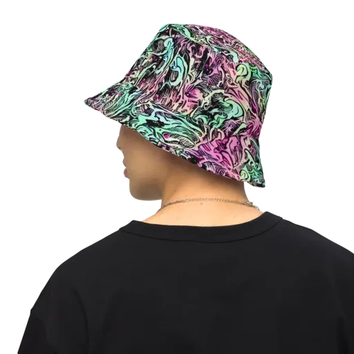 Pastel Voltage on a Reversible Bucket Hat