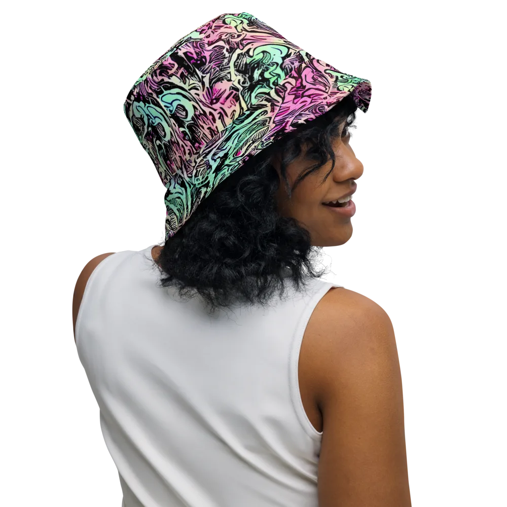 Pastel Voltage on Reversible Bucket Hat — Right Outside