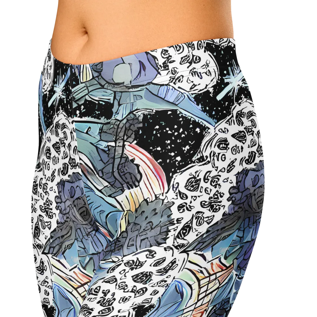 Icy Collage on Capri Leggings — Zoomed-in
