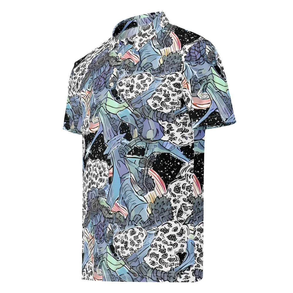 Icy Collage on Men's Slim Fit Polo Shirt — Left Front