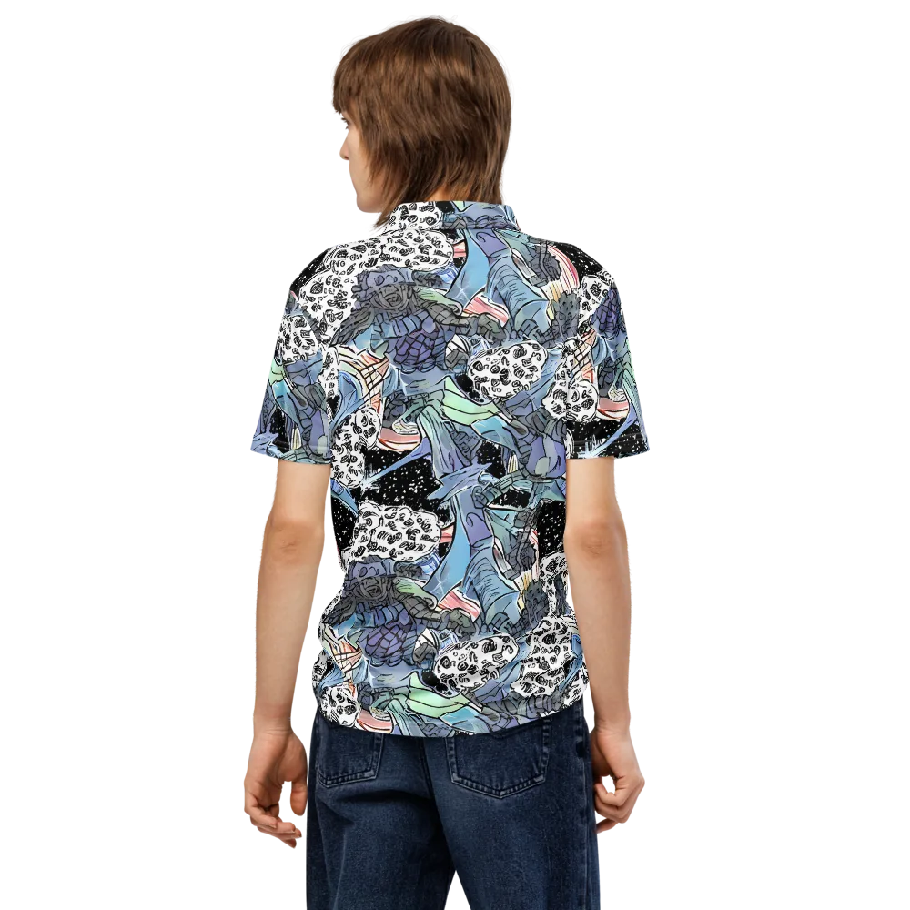 Icy Collage on Men's Slim Fit Polo Shirt — Back