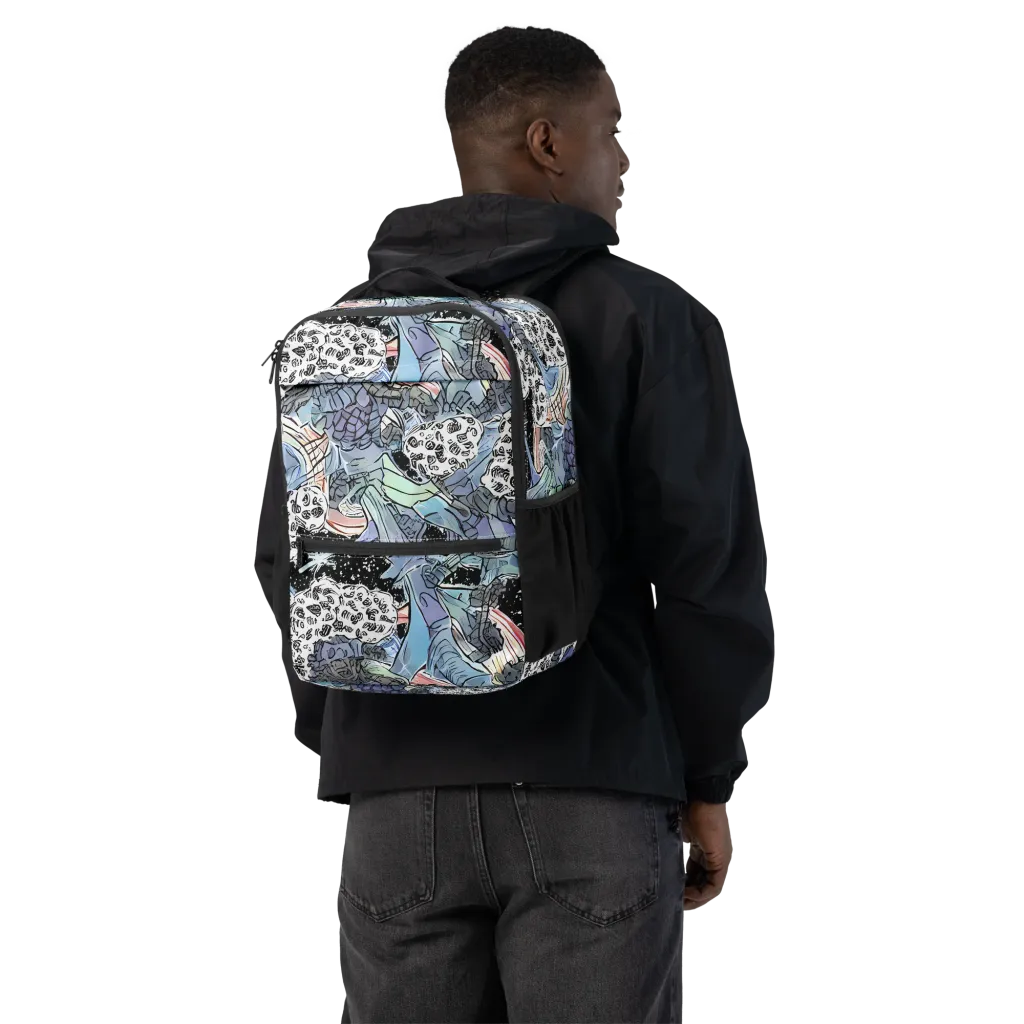 Icy Collage on Utility Backpack — Back