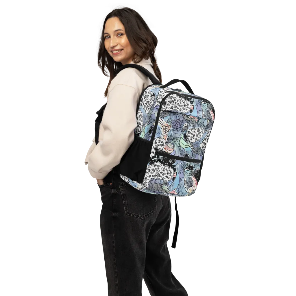 Icy Collage on Utility Backpack — Back
