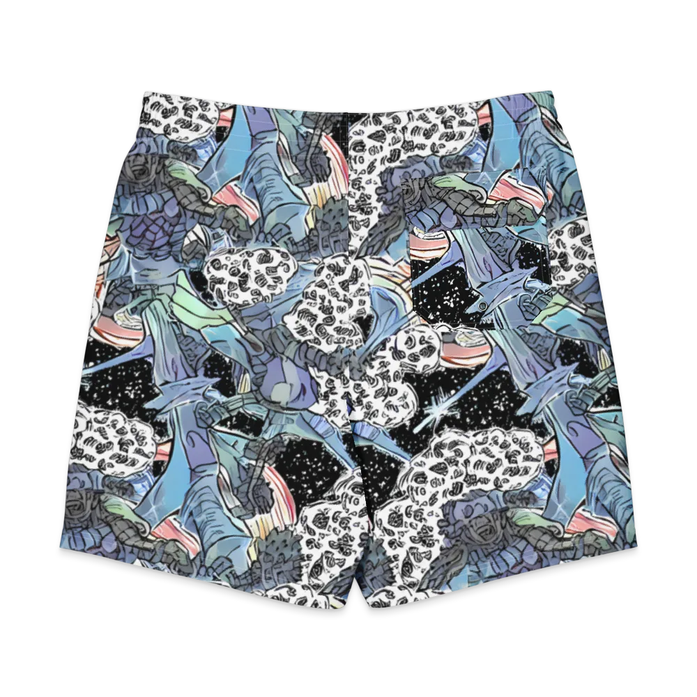 Icy Collage on Men's Board Shorts — Back