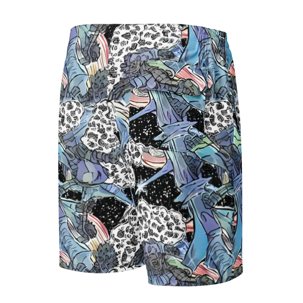 Icy Collage on Men's Board Shorts — Back