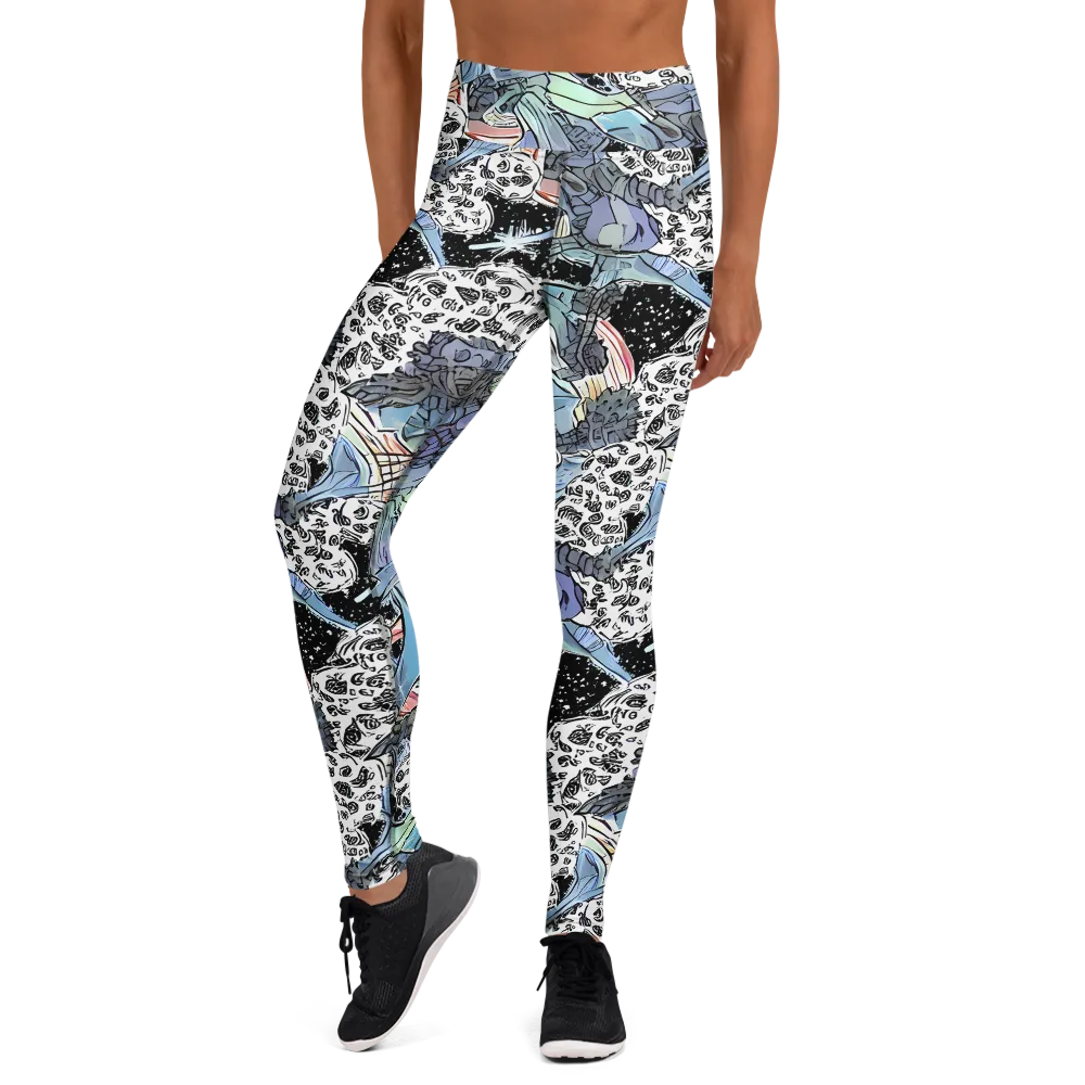 Icy Collage on Yoga Leggings — Front
