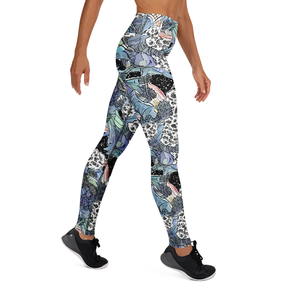 Icy Collage on Yoga Leggings — Right